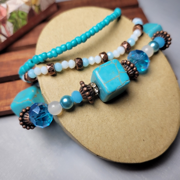 Semiprecious Stone Handmade Bracelets Set of 3 - Picture 2 of 4